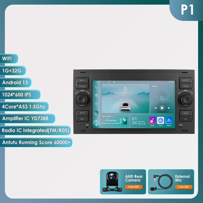 Autoradio Android 10 pour Ford Focus Mondeo s-max C MAX Kuga Galaxy Fiesta Transit Fusion Connect Autoradio multimédia Carplay