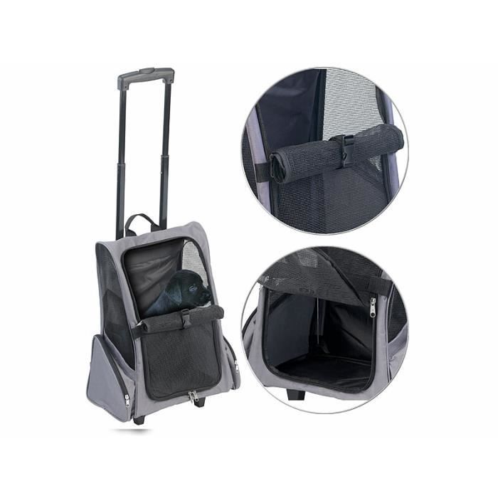 Sac de transport à roulettes 2 en 1 pour petits animaux