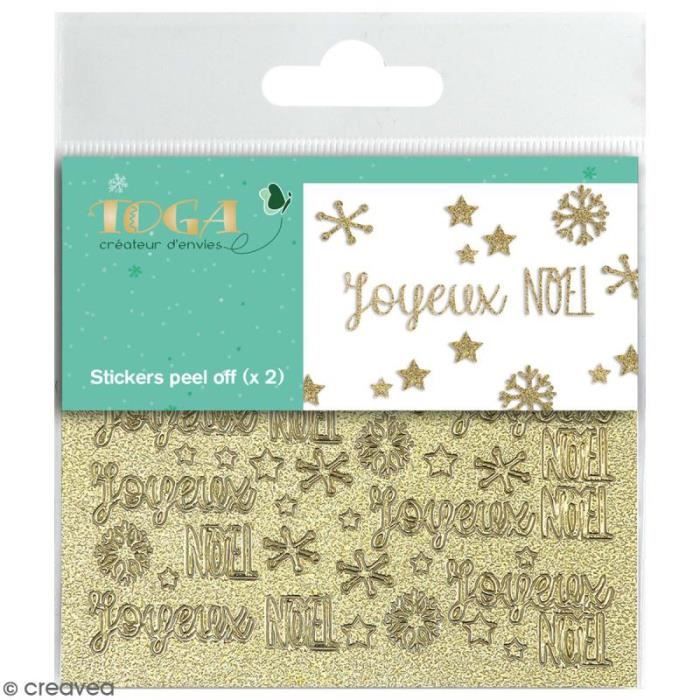 Stickers Peel Off Toga - Joyeux Noël - Doré - 106 pcs