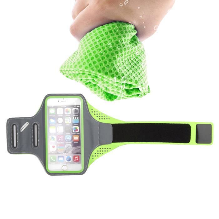 Tritina Sport Armband pour iphone 6 / 6s 4.7inch Compatible Smartphone avec une serviette de sport (Vert)