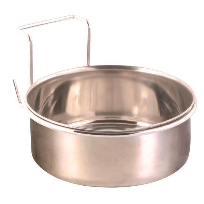 TRIXIE Ecuelle inox avec support - 900ml - Ø14cm - Pour perroquet et perruche