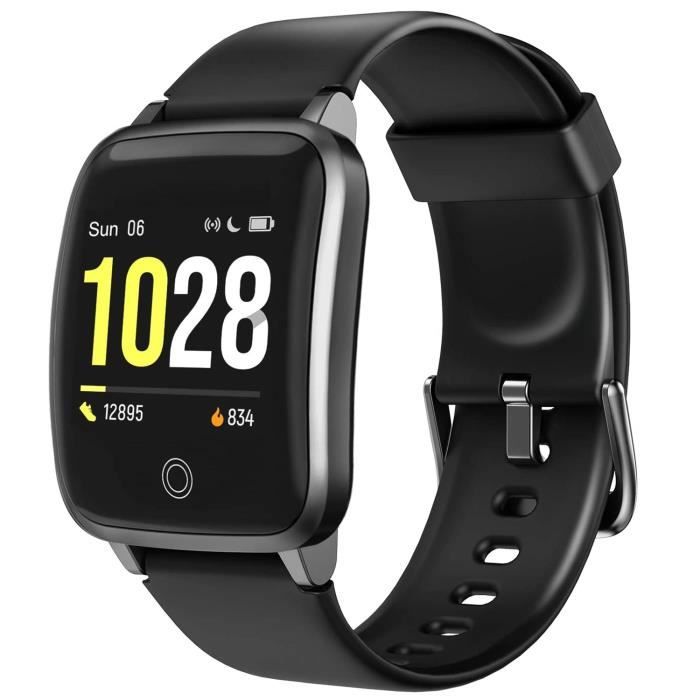 Montre intelligente,Tracker de Fitness avec Moniteur de fréquence Cardiaque,Montre Intelligente étanche pour Hommes pour Android iOS
