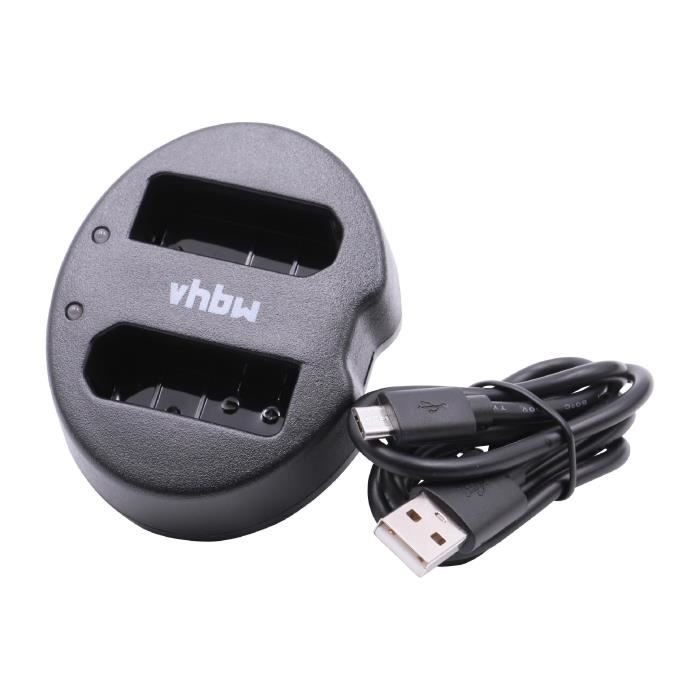 vhbw Chargeur USB de batterie double compatible avec Nikon D3300, D5100, D5200, D5300, D5500 batterie appareil photo digital, DSLR,