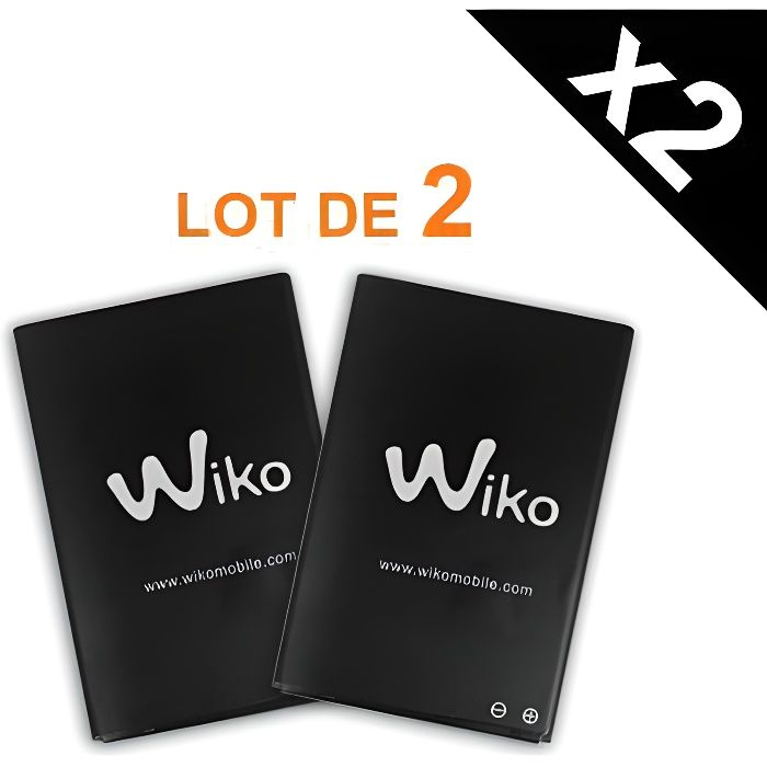 Lot de 2 batteries d'origine Wiko 1300 mAh pour...