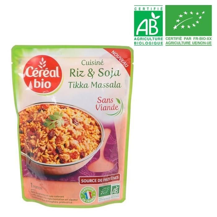 Riz soja tikka massala 220 g Cereal Bio