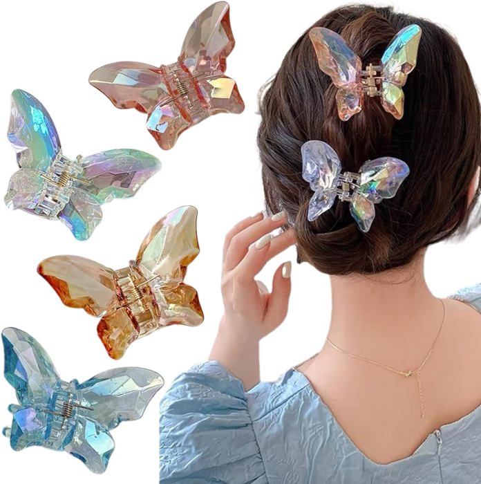 Lot De 4 Pinces à Cheveux Flamant Rose à Pois Noirs - Accessoire De Fête, Déguisement - 9
