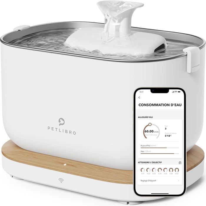 PETLIBRO Fontaine a Eau Chat avec Pompe à Eau sans Fil, 2,5L Dockstream Fontaine à Eau pour Chat PETLIBRO Fontaine a Eau Chat avec Pompe à Eau sans Fil, 2,5L Dockstream Fontaine à Eau pour Chat