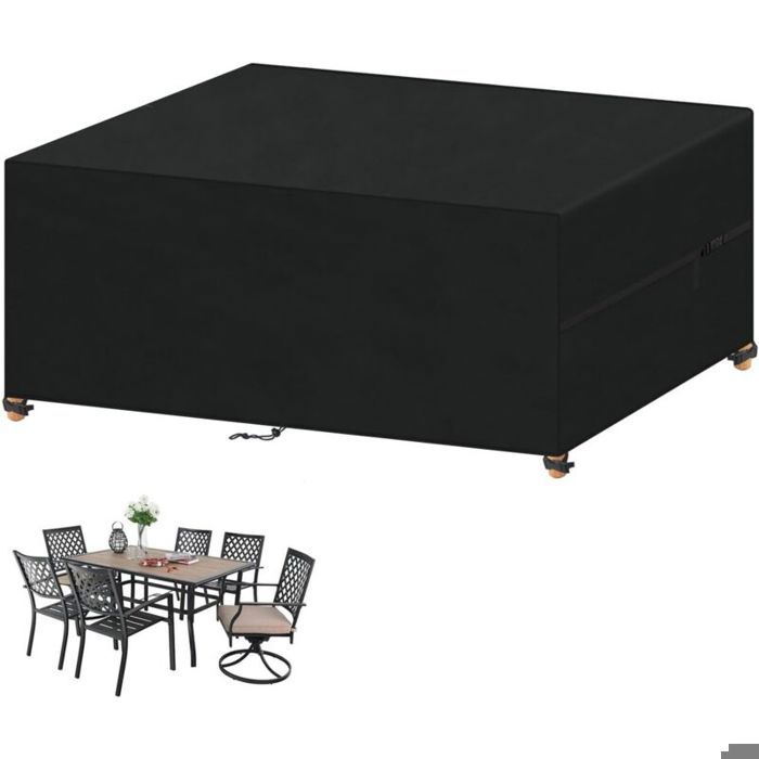 Housse Salon de Jardin Protection Table Jardin Impermeable Bâche Table Jardin 420D Tissu Oxford Housse de Protection 150x120x70cm