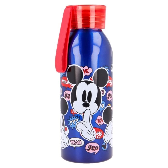 Gourde Réutilisable Mickey 510 Ml Avec Paille Intégrée - Sans BPA, Design Carré - Pour école, Sorties, Enfants
