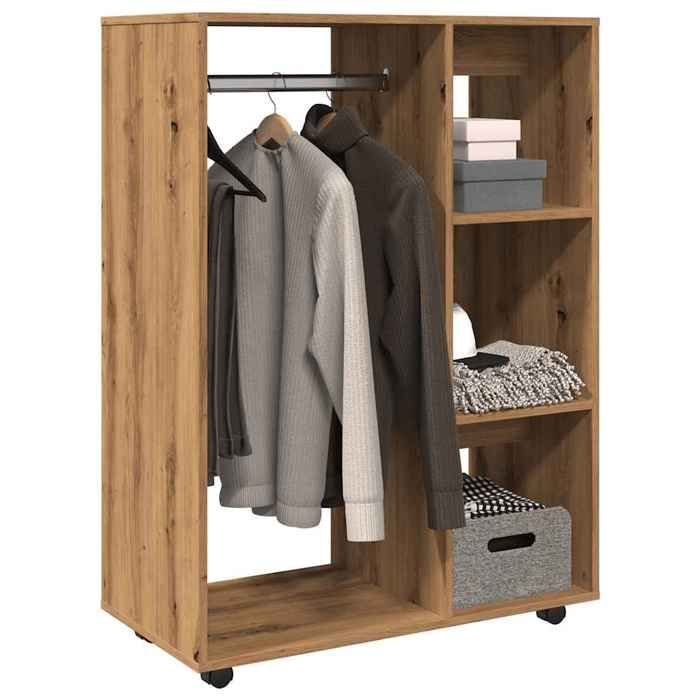 vidaXL Garde-robe chêne artisanal 80x40x110 cm bois dingénierie armoire de rangement organisateur de garde-robe 856669