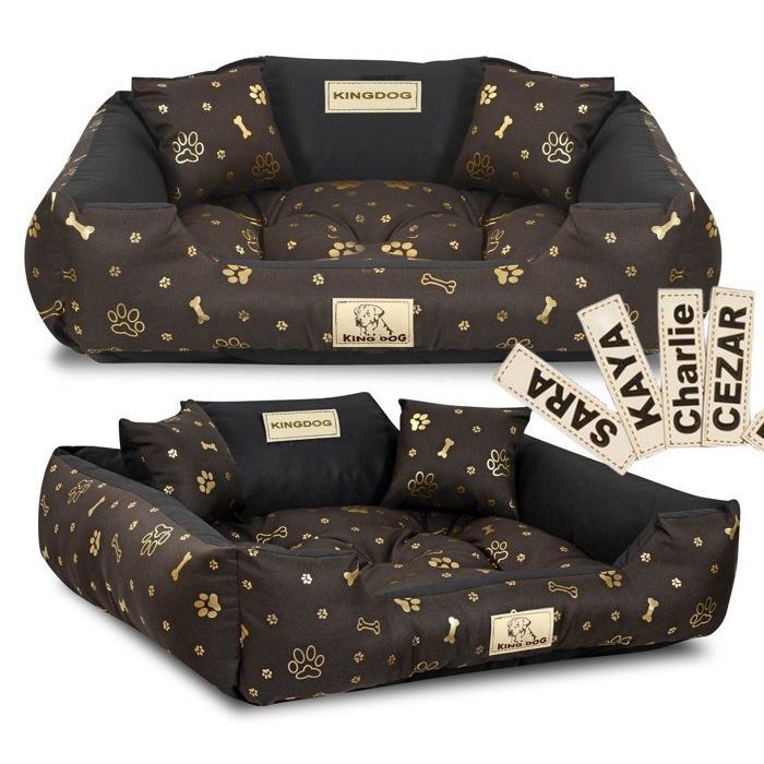 Comparer les prix de Panier pour chien KINGDOG 115x95 cm personnalisé imperméable os dorés