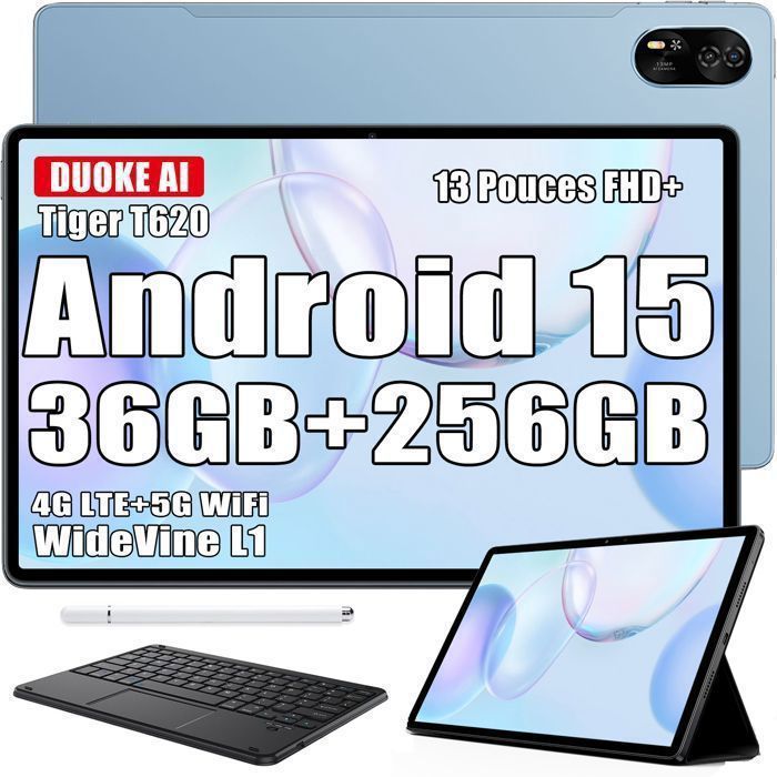 Blackview MEGA 8 Tablette Tactile 13 Gemini AI Android 15 36 Go+256 Go/SD 2 To11000mAh50MP+13MPDual Sim Bleu Avec Clavier K1