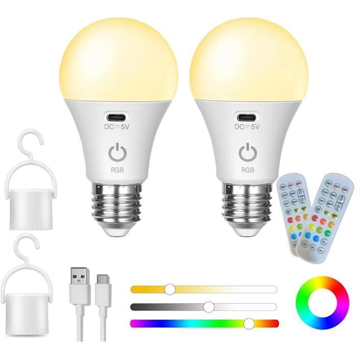Ampoule LED E27 3W RGB Avec Télécommande - Changement De Couleurs, Ambiance Lumineuse, Pour Salon Ou Chambre
