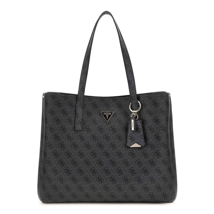 GUESS Sac à épaule gris foncé noir pour femme - Meridian II Girlfriend Tote Bag Coal Logo 315400 GUESS Sac à épaule gris foncé noir pour femme - Meridian II Girlfriend Tote Bag Coal Logo 315400