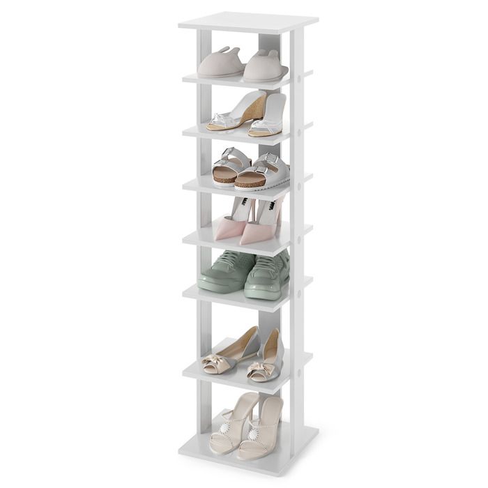 Meuble à Chaussures à 7 Niveaux COSTWAY Étagère Amovible Dispositif Antibasculement Porte-Chaussures 28 5 x 25 5 x 110 CM Gris Meuble à Chaussures à 7 Niveaux COSTWAY Étagère Amovible Dispositif Antibasculement Porte-Chaussures 28 5 x 25 5 x 110 CM Gris