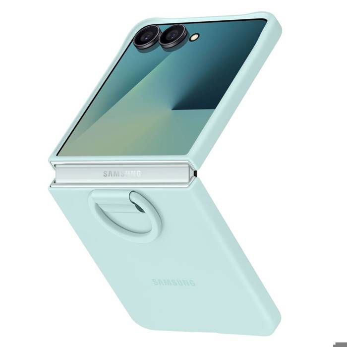 Coque Anneau - SAMSUNG - Galaxy Z Flip 7 - Protection Officielle - Revêtement Soft Touch - Couleur Bleu