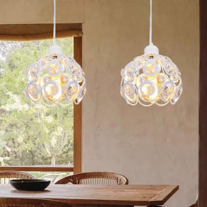 Lustre Suspension - SMOTOP - Vintage - Métal & Cristal - 2x E27 Ø26cm