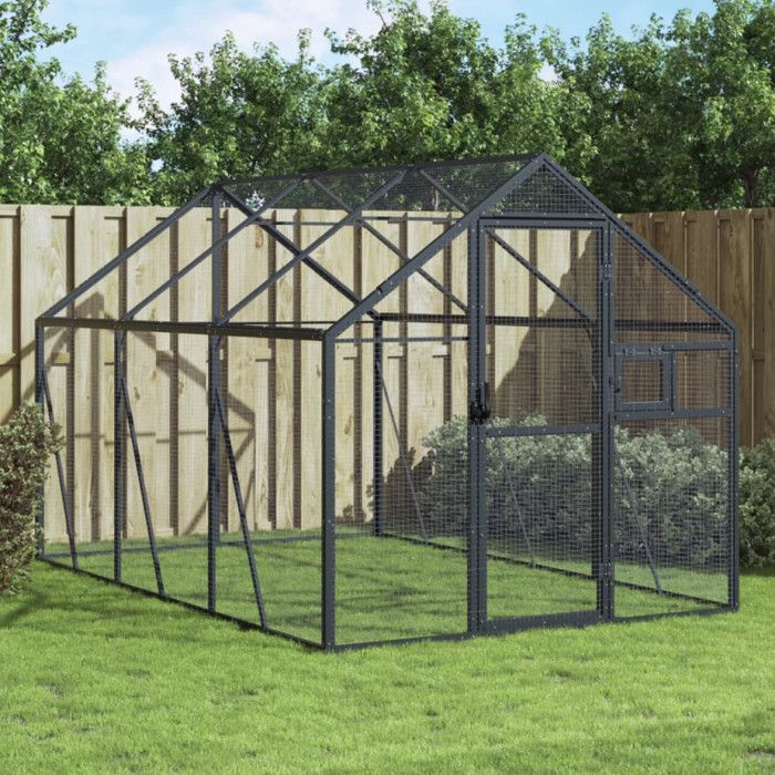 Volière anthracite 179x3x185 m aluminium