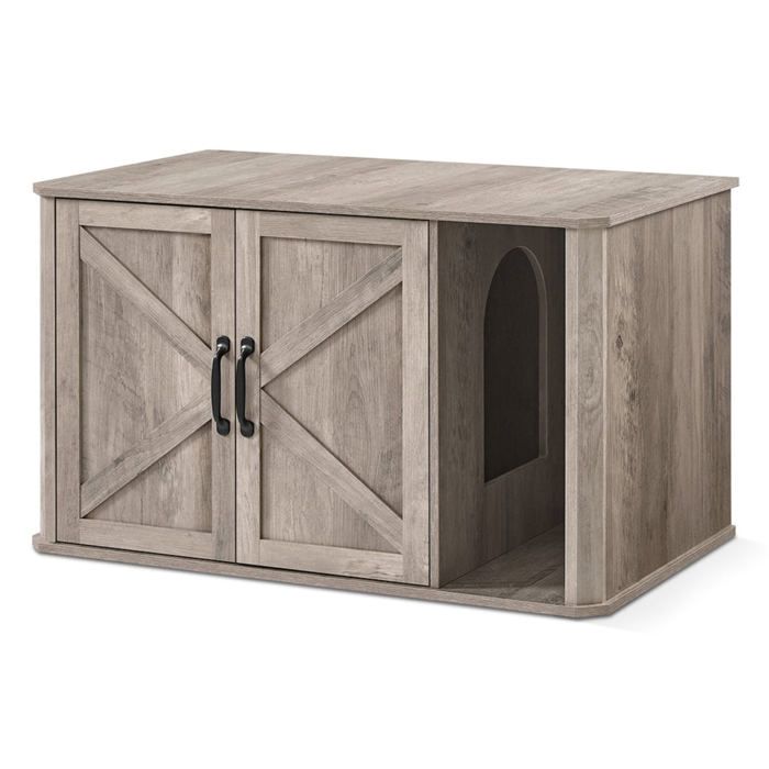 Comparer les prix de Cache-litière moderne - HELLOSHOP26 - Grège chiné - 85x485x50 cm - Supporte 75 kg - Pour grands chats