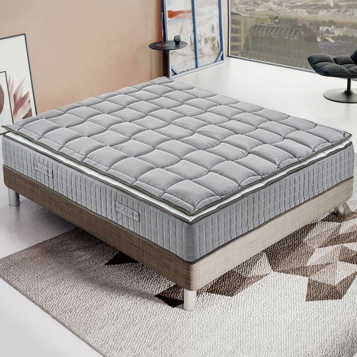 Matelas Ressort 200x200 cm ELITE - Accueil Mémoire De Forme - Epaisseur 27 cm - Ferme