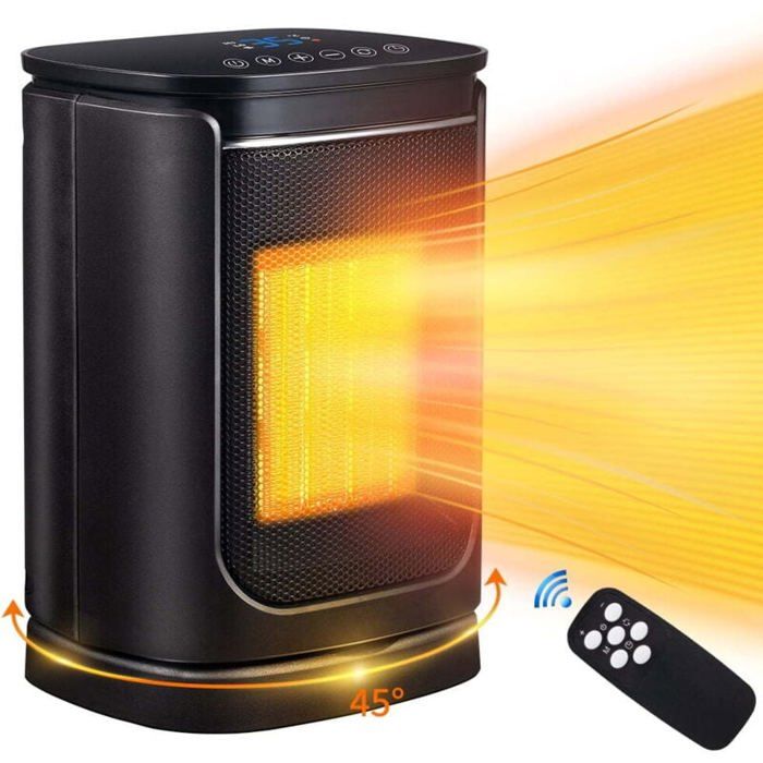 Radiateur Soufflant Céramique 1500W Télécommande Salle de Bain