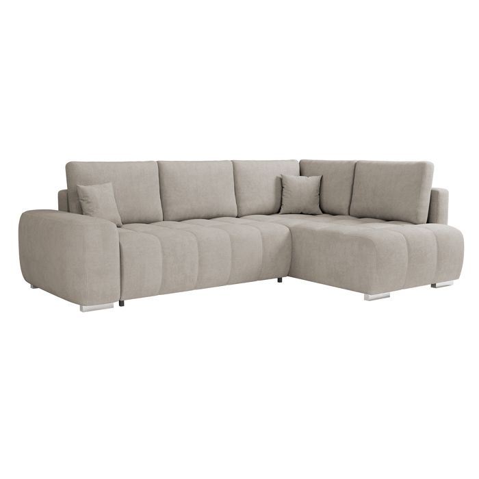GYLIAN - Canapé dangle réversible et convertible avec coffre en tissu beige