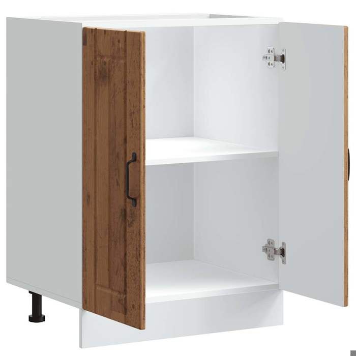 Moderne Meuble de base de lavabo SWEETY Meuble-lavabos Lucca vieux bois bois dingénierie 60x46x81.5 cm MM1845