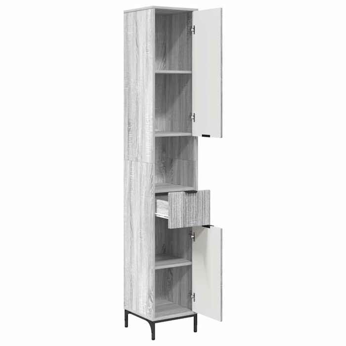 Moderne Cabinet de salle de bain SOLOMOON ARMOIRE WC Gris Sonoma 31 5x33x190 cm MM1162