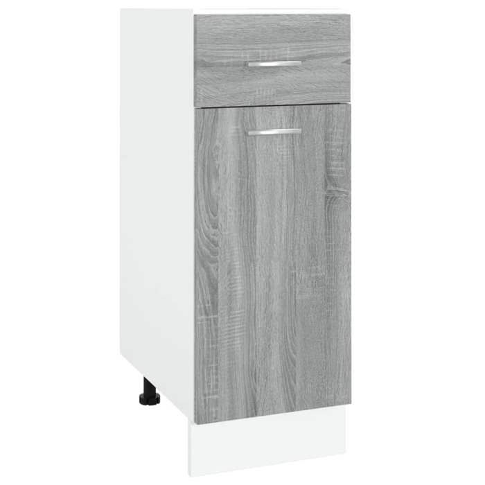 Soldes FlottantsArmoire à tiroirs 1 PCS - Cabinet/Meuble bas de cuisine - inférieure Lyon Gris Sonoma 30x46x815cm Bois dingéni