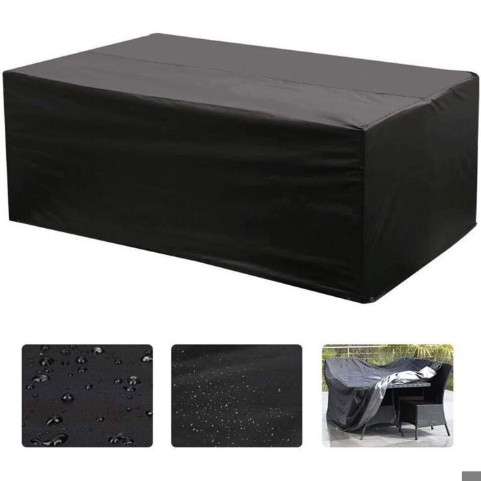 1 housse de table rectangulaire protection UV et imperméable housse meubles jardin 150×130×90 cm pour salon extérieur .