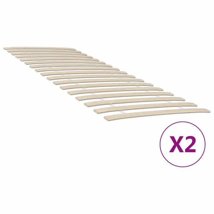 Brun Cadre de Lit pour 160x200cm Moderne Lattes de rechange pour sommier avec 34 lattes 2 pièces 80x200cm CL8566170