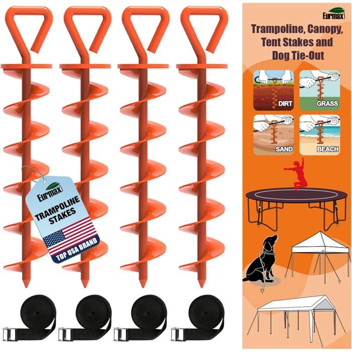 Lot De 10 Piquets De Tente En Acier 30,5 Cm – Solides, Avec 4 Cordes De 3 M – Pour Camping, Auvent Et Bâche
