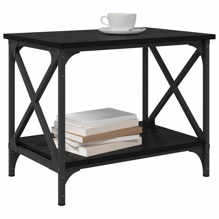 Table de Canapé SWEETY Noir Table dappoint - Pour Salon chambre - Chêne noir 55x38x45cm - bois dingénierie CL71339005098