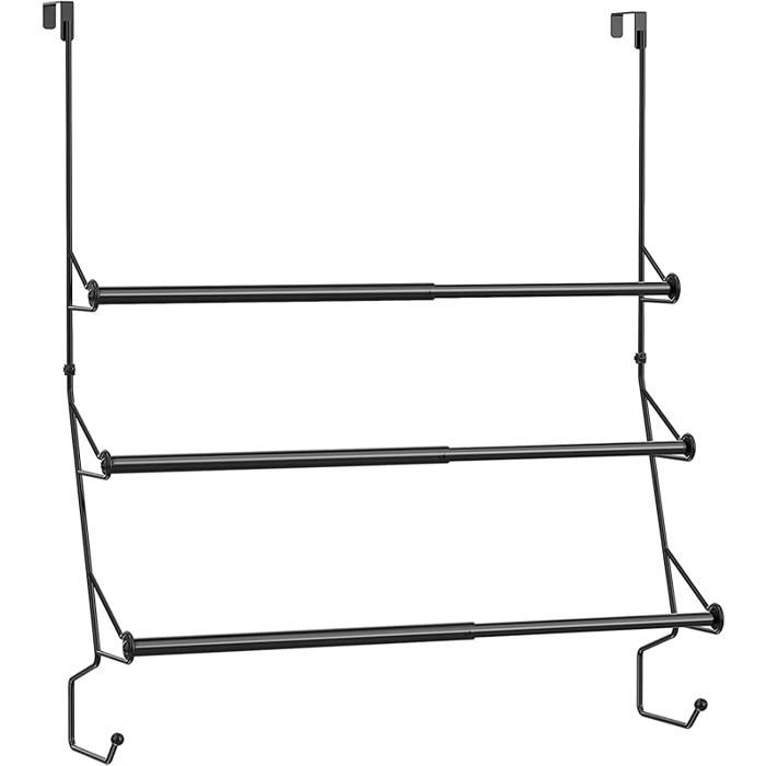 Porte-Serviettes à 3 Barres au-Dessus de la Porte Porte-Serviettes réglable sans perçage pour Salle de B DISTRIBUTEUR DE SERVIETTES