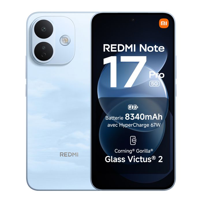 Smartphone XIAOMI REDMI Note 17 Pro 5G 8Go RAM ROM Ciel