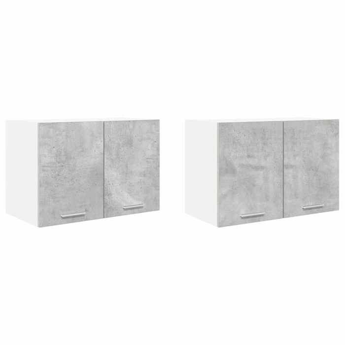 Gris Vitrine suspendue - HUABLBO - 2 pc Gris béton et Blanc Bois dingénierie &394