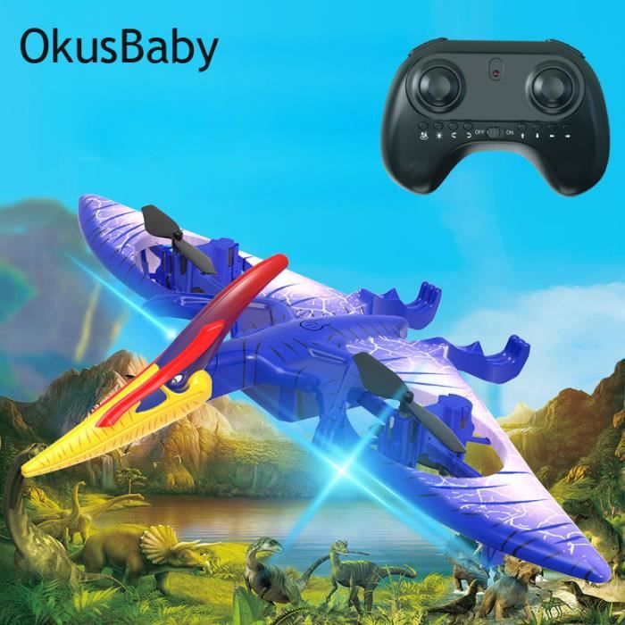 1 jeu de piles-Drone Ptérosaure RC 2.4G, Avion Quadrirotor, Jouet avec Télécommande, Lumière de Vol de Nuit L