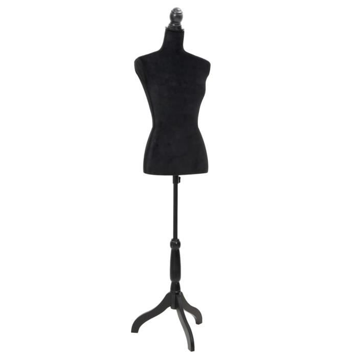Mannequin De Couture Femme Taille M 38/40, Buste Réglable En Hauteur, Housse Lavable - Noir