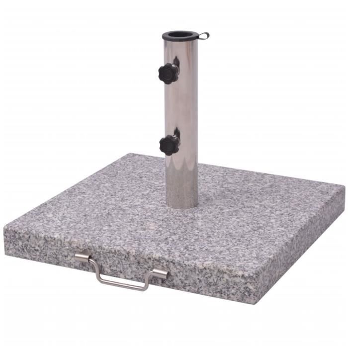 Pied de parasol en granit poli 30kg - PIQUET DANCRAGE POUR VOILE DOMBRAGE - MAT DE VOILE DOMBRAGE - SUPPORT DE PARASOL - PIQUET D