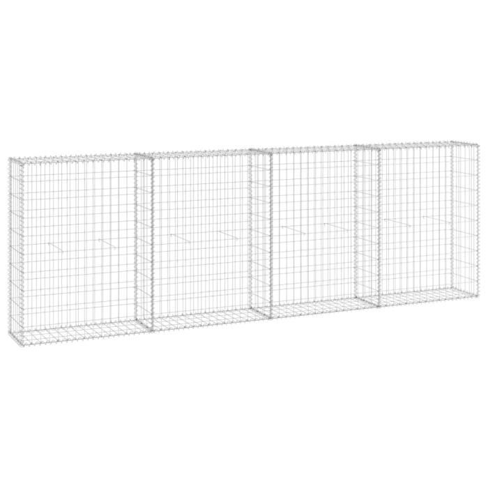 Mur De Gabion - Qqmora - DRG129475 - Acier Galvanisé - 450 X 30 X 100 Cm - Charge 1400 Kg/m³