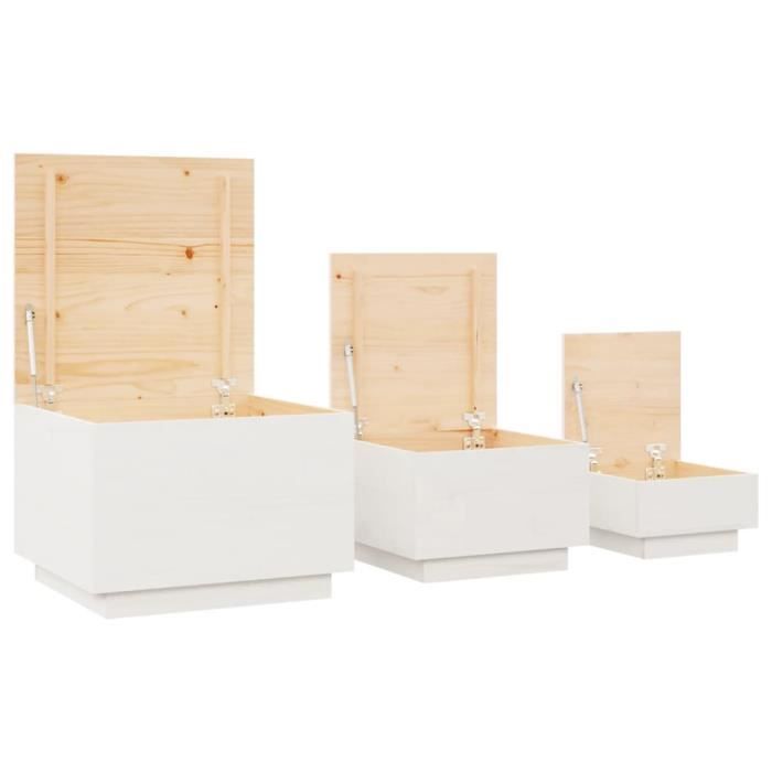 Ensemble de 6 Couvercles de Rangement en Bois à Grand