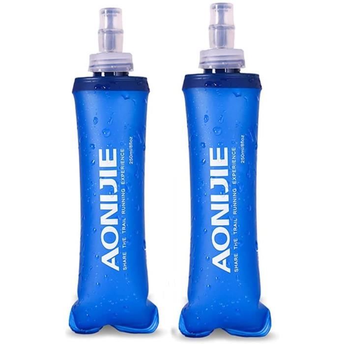 Lot De 4 Gourdes Souples Running 500ml Avec Mousqueton - Sans BPA, Pliables, Pour Sport Et Randonnée