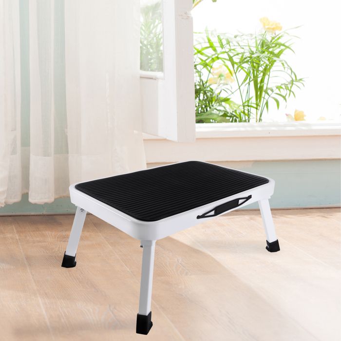 Marchepied Pliable en Acier - Marchepied Pliant avec Tapis en Caoutchouc antidérapant - Échelle à Une étape Charge maximale: 150kg