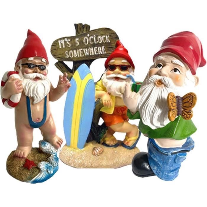 Nain De Jardin, Sculpture De Jardin De Surfeur Nu, Nain De Pantalon — free download