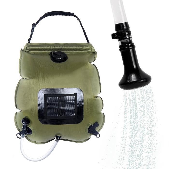Noir 20 litres Kamenda 2 x 20L Sac de Douche Camping Portable Solaire Chauffe Sac de Douche de 5 gallons