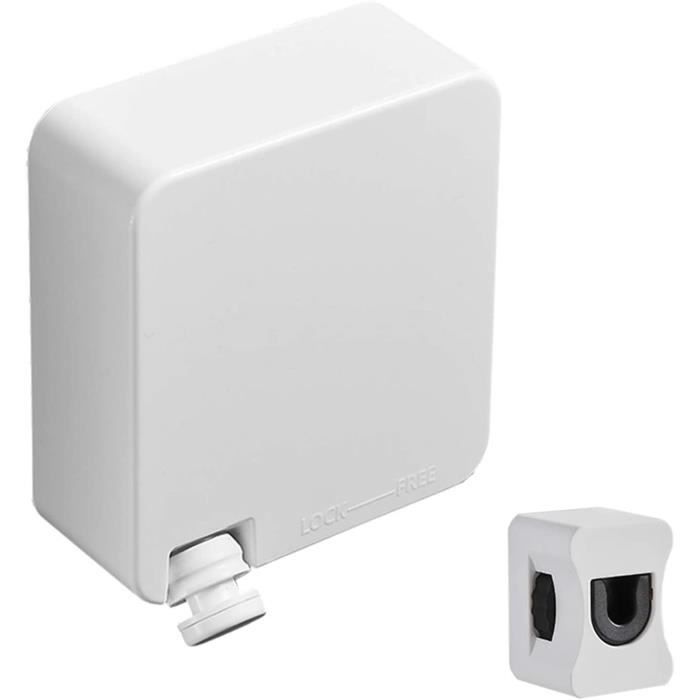 Domigard Corde à Linge Rétractable 5,1m Acier Inoxydable - Étendoir Intérieur Extérieur Balcon (Blanc)