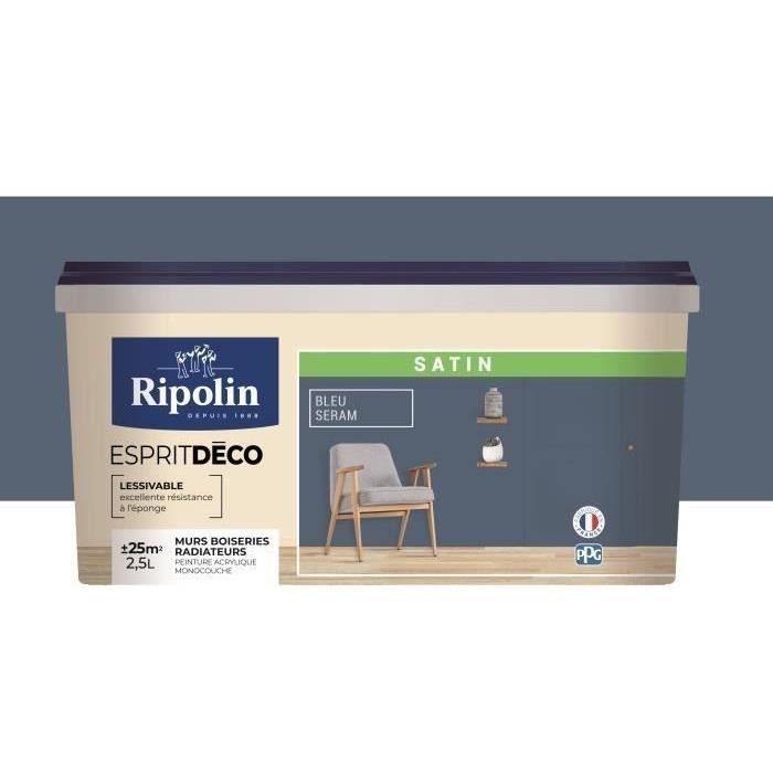 RIPOLIN Peinture Couleur Satin Ultra Couvrante pour Cuisine, Chambre, Salon, Salle, Entrée, Couloir 