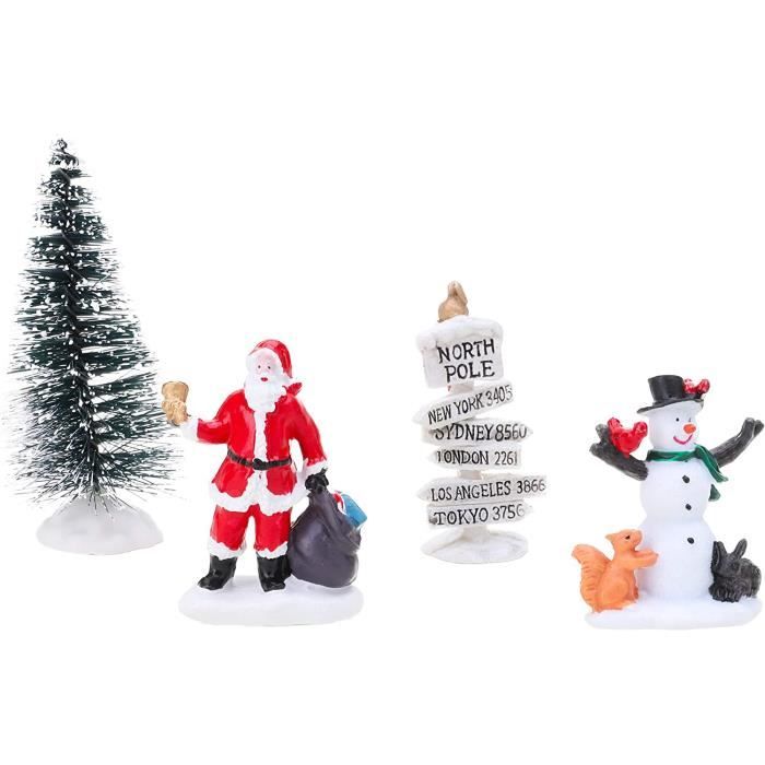 Décorations De Noël En Résine - Lot De Père Noël, Souris, Oursons Et Bonhommes De Neige Multicolores