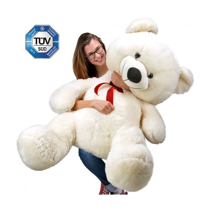 OURSON OURS EN Peluche Géant XXL Blanc Nounours Teddy Bear Tout