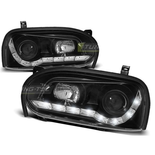 Paire de feux phares VW Golf 3 91-97 daylight led noir-27361914